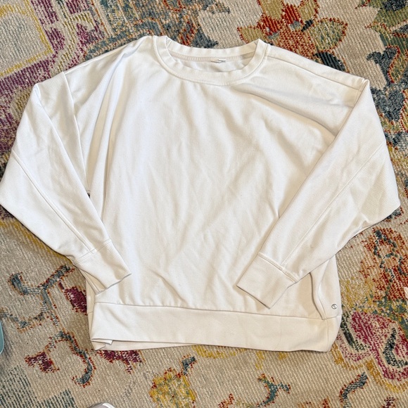 Zella Tops - Zella Cream ottoman Ribbed dolman Long Sleeve sweatshirt